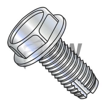 12-24 x 1/2  Unslotted Indented He x  Washer Thread Cutting Screw Type 1 Fully Threaded Zinc An, 12081W