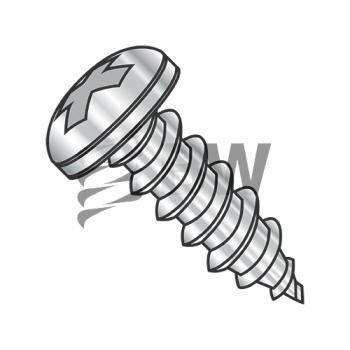 8-15 x 4  Phillips Pan Self Tapping Screw Type A Fully Threaded 18-8 Stainless Steel, 0864APP188