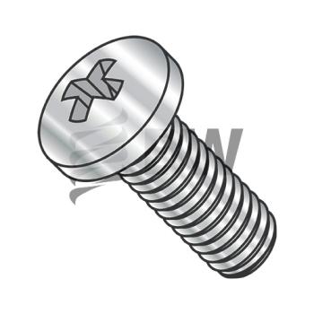 10-32 x 3/8  Phillips Pan Machine Screw Fully Threaded 410 Stainless Steel, 1106MPP410