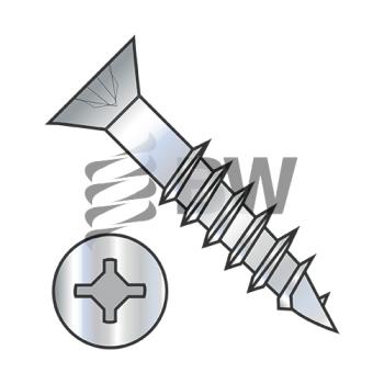 6-13 x 1 1/4  Square Phillips Drive Flat Head no Nibs Deep Thread Wood Screw 2/3 Thrd ZincBaKe, 0620D x FD