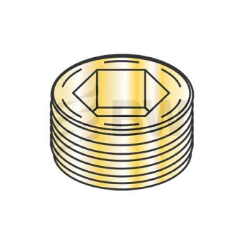 1/4  Flush Seating Socket Pipe Plug Brass, 00250PPSFB