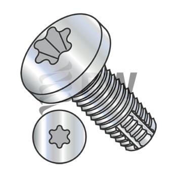 10-24 x 5/8  Si x  Lobe Pan Thread Cutting Screw Type F Fully Threaded Zinc And Bake, 1010FTP