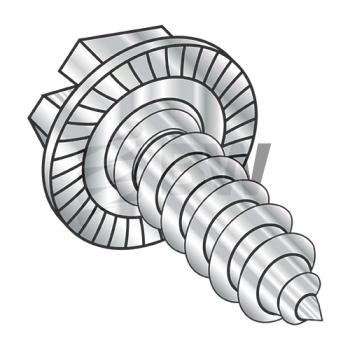 10-16 x 5/8  Indent He x  Washer Slot Self Tap Screw Type AB Serrated Full Thd 18-8 Stainless St, 1010ABSWS188