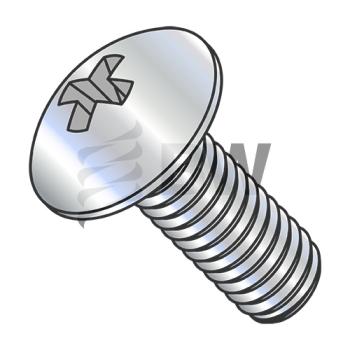 M3-0.5X8  JISB 1111 Class 4.8 Metric Phillips Truss Machine Screw Full Thread Zinc, MJ38MPT