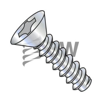10-16 x 3/8  Phillips Flat Self Tapping Screw Type B Fully Threaded Zinc, 1006BPF