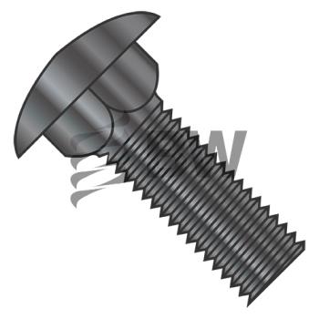1/4in-20 X 1in  Carriage Bolt Fully Threaded Black Zinc