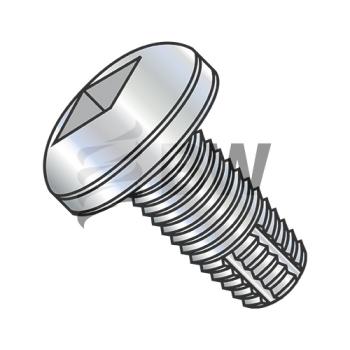 10-24 x 3/8  Square Drive Pan Thread Cutting Screw Type F Fully Threaded Zinc And Bake, 1006FQP