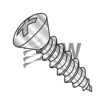 10-16 x 1 1/4  Phillips Oval Self Tapping Screw Type AB Fully Threaded 18-8 Stainless, 1020ABPO188