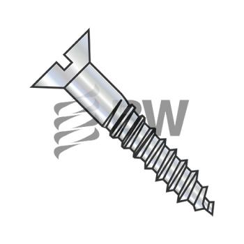 10-13 x 3  Slotted Flat Full Body Wood Screw Zinc, 1048DSF