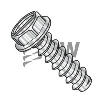 12-14 x 1/2  Slotted Indented He x  Washer Self Tapping Screw Type B Fully Thread 18-8 Stainles, 1208BSW188