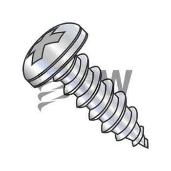 12-11 x 4  Phillips Pan Self Tapping Screw Type A Fully Threaded Zinc And Bake, 1264APP