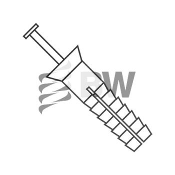 1/4 x 9/16  Two Piece Nylon Anchor Rivet Flat Head Nylon Pin White, 14563PFPWH