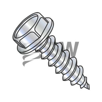 8-18 x 2 1/2  Unslotted Indented He x  Washer Self Tapping Screw Type AB Fully Threaded Zinc An, 0840ABW