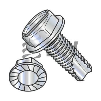 5/16-18 x 3/4  Slot Indent He x  Washer Serrated Thread Cutting Screw Type 23 Full Thread ZincBak, 31123SWS