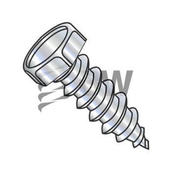 14-10 x 3 1/2  Indented He x  Head Unslotted Self Tapping Screw Type A Fully Threaded Zinc & Bake, 1456AH