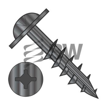 8-11 x 2 1/2  Square Phillips Drive Round Washer Deep Thread Type17 2/3 Thread Black O x ide, 0840D x RW17B