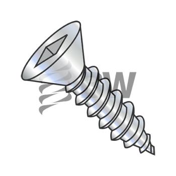 8-18 x 2  Square Flat Self Tapping Screw Type AB Fully Threaded Zinc And Bake, 0832ABQF
