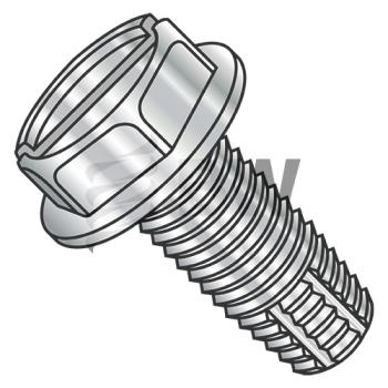 12-24 x 1  Slotted Indented He x  Washer Thread Cut Screw Type F Full Thread 410 Stainless St, 1216FSW410