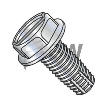 12-24 x 1 1/4  Slotted Indented He x  Washer Thread Cutting Screw Type F Fully Threaded Zinc And, 1220FSW