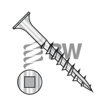 6 x 1 1/2  Bugle Square Drive Coarse Thread Type 17 Point Deck Screw 18-8 Stainless Steel, 06247DQG188