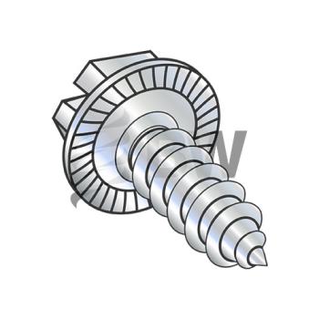 1/4-14 x 1 1/2  Slot Indent He x  Washer Serrated  Self Tap Screw Type AB Full Thread Zinc Bake, 1424ABSWS