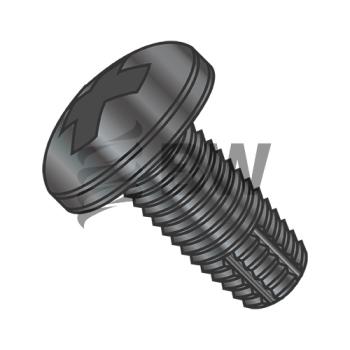 1/4-20 x 1 1/2  Phillips Pan Thread Cutting Screw Type F Fully Threaded Black O x ide, 1424FPPB