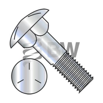 3/8in-16 X 10in  Carriage Bolt Grade 5 Partially Threaded 6in Thread Under Sized Body Zinc