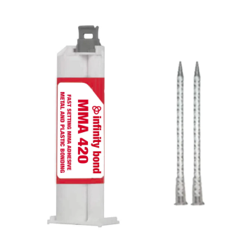 50ml INFINITY MMA-420 Toughened Impact-Resistant MMA Adhesive - 5 Minute Open Time (Clear), INFINITY MMA-420-50ML-SM